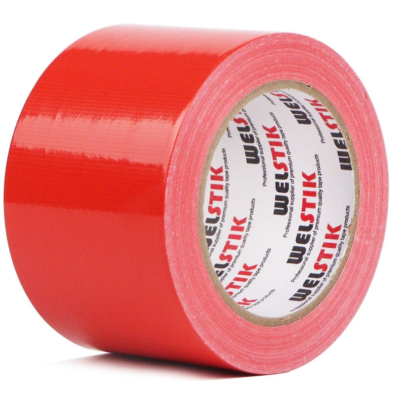 WELSTIK Duct Tape Heavy Duty Waterproof, for Photographers,Repairs, DIY, Crafts, No Residue, Tear by Hand, 3"" x 30 yd, Red - Image 1
